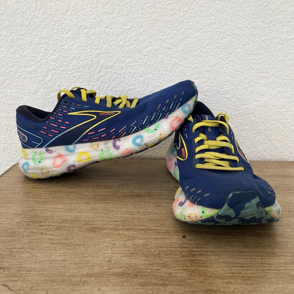 Men 8.5 B Bowl O Brooks Glycerin 20 Running Shoes Colorful Neon Kid Core UK 6.5